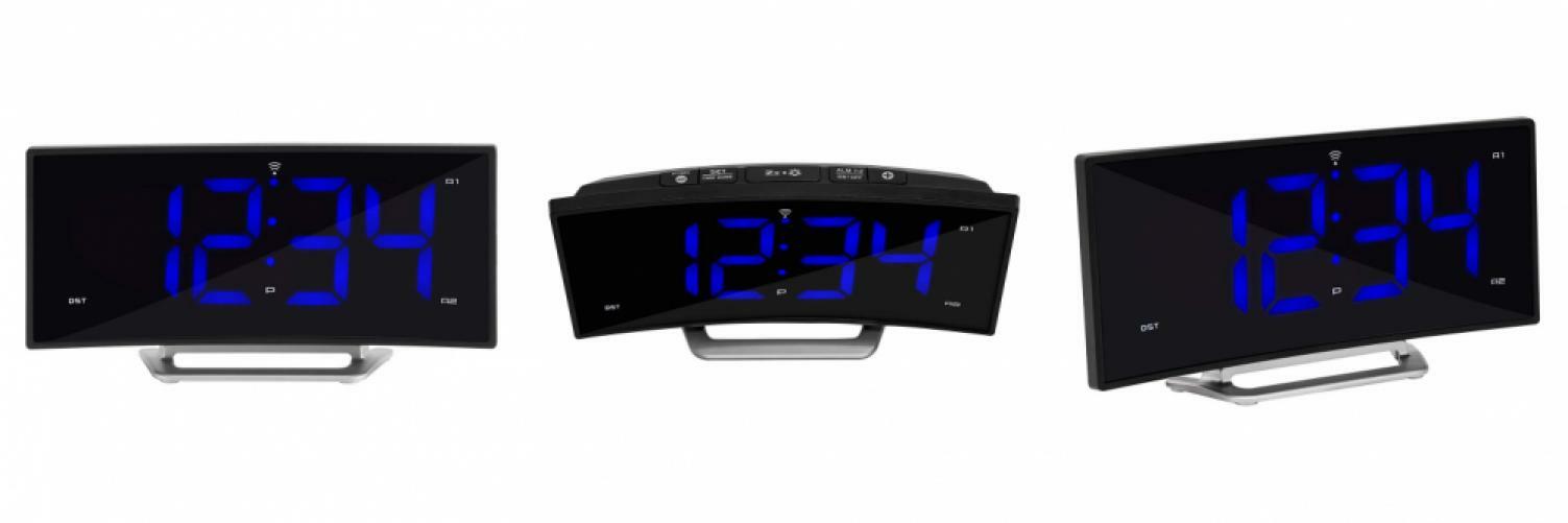 La Crosse Technology 617-249 1.8 Inch Curved Blue LED Atomic Dual Alarm...-image