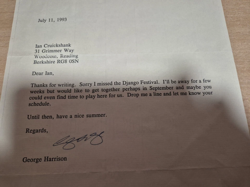 George Harrison Autogramm Beatles Original - Bild 2 von 2