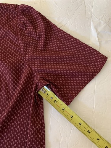 EUC H&M Dark red blouse with leaf print design - Picture 8 of 11
