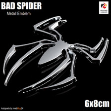 Spinne Spider Full 3D Metall Emblem selbstklebend Aufkleber Auto Sticker Silber
