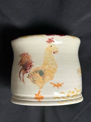 Vintage rustikale handgefertigte Keramik Hahn Becher/Tasse/Glas Crackle glasierte Keramik 