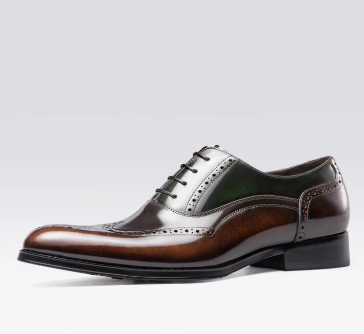 SAOLA Scarpe da uomo in vera pelle intagliata punta alare brogue Oxford scarpe da sposa business