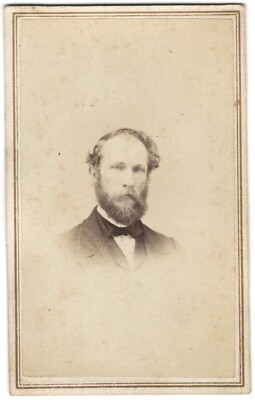 1860s CDV Photo of Gent from Batavia, NY with 2 Cent Proprietary Stamp - Named