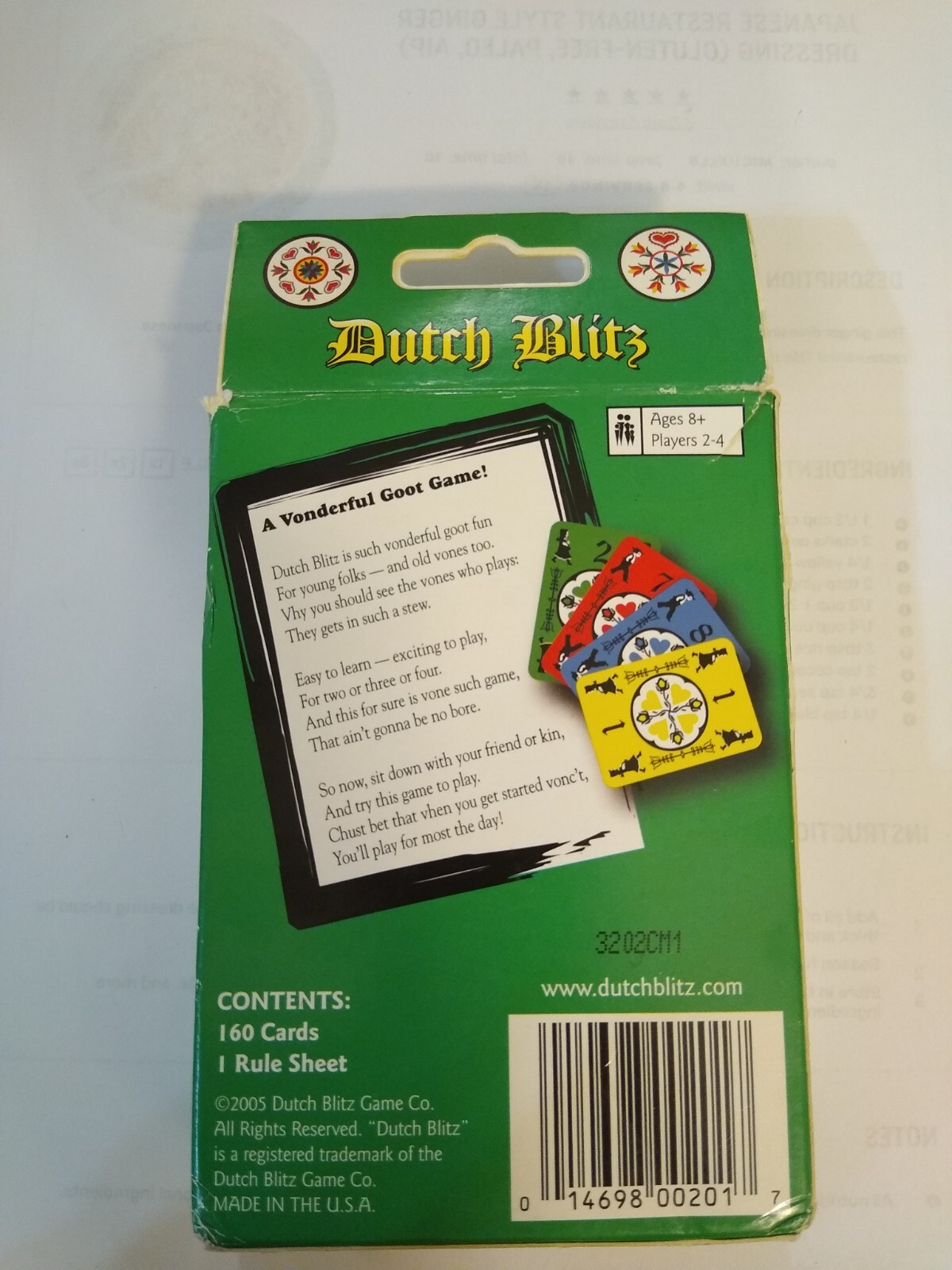 Dutch Blitz Fun Family Card Game 2-4 Players Ages 8 for sale online | eBay