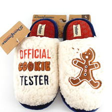 Dearfoams Cozy Comfort Women's Official Cookie Tester Slippers Size S 5-6 NWT