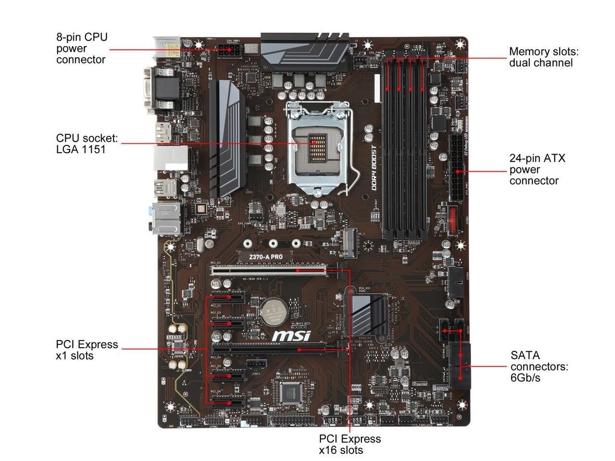 compatible MSI Z370-A PRO 8th 9th Z370 LGA1151 VGA DVI-D DDR4 ATX