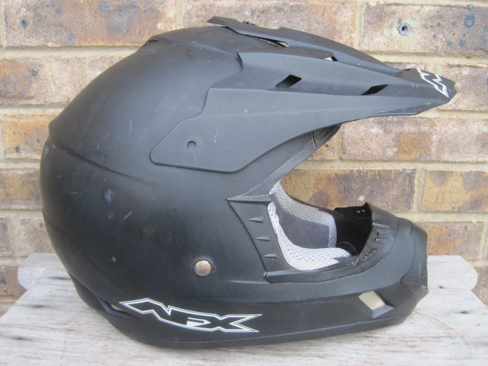 Casco facial completo AFX MotoCross Racing talla mediana 58-59 CM + visera negro mate Foto 3 de 4