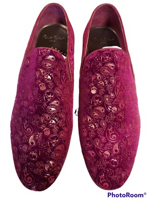 Robert Graham Loafers, Size 9, Like New never worn. Paisley design Robert Graham Mens Smoking Party Dance Shoes Skull Paisley  main image 2