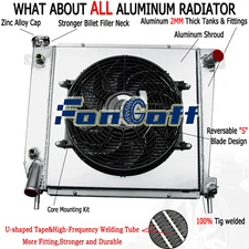 Aluminum 2-Row Radiator+Shroud Fan For 1985-94 Ford Explorer Ranger Mazda B4000