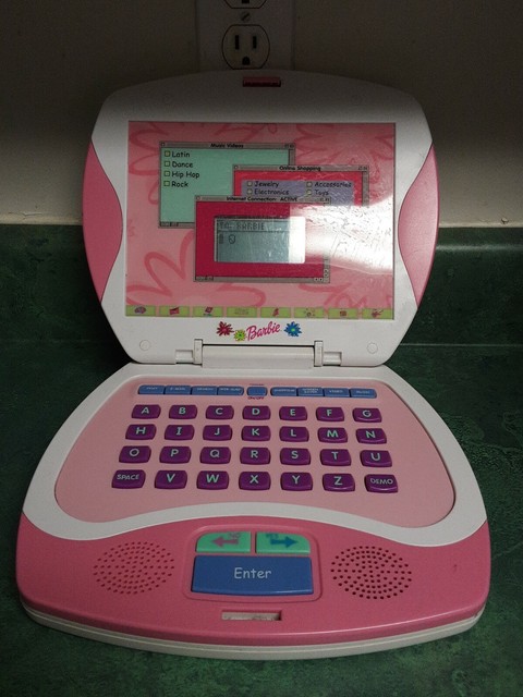 pink barbie laptop