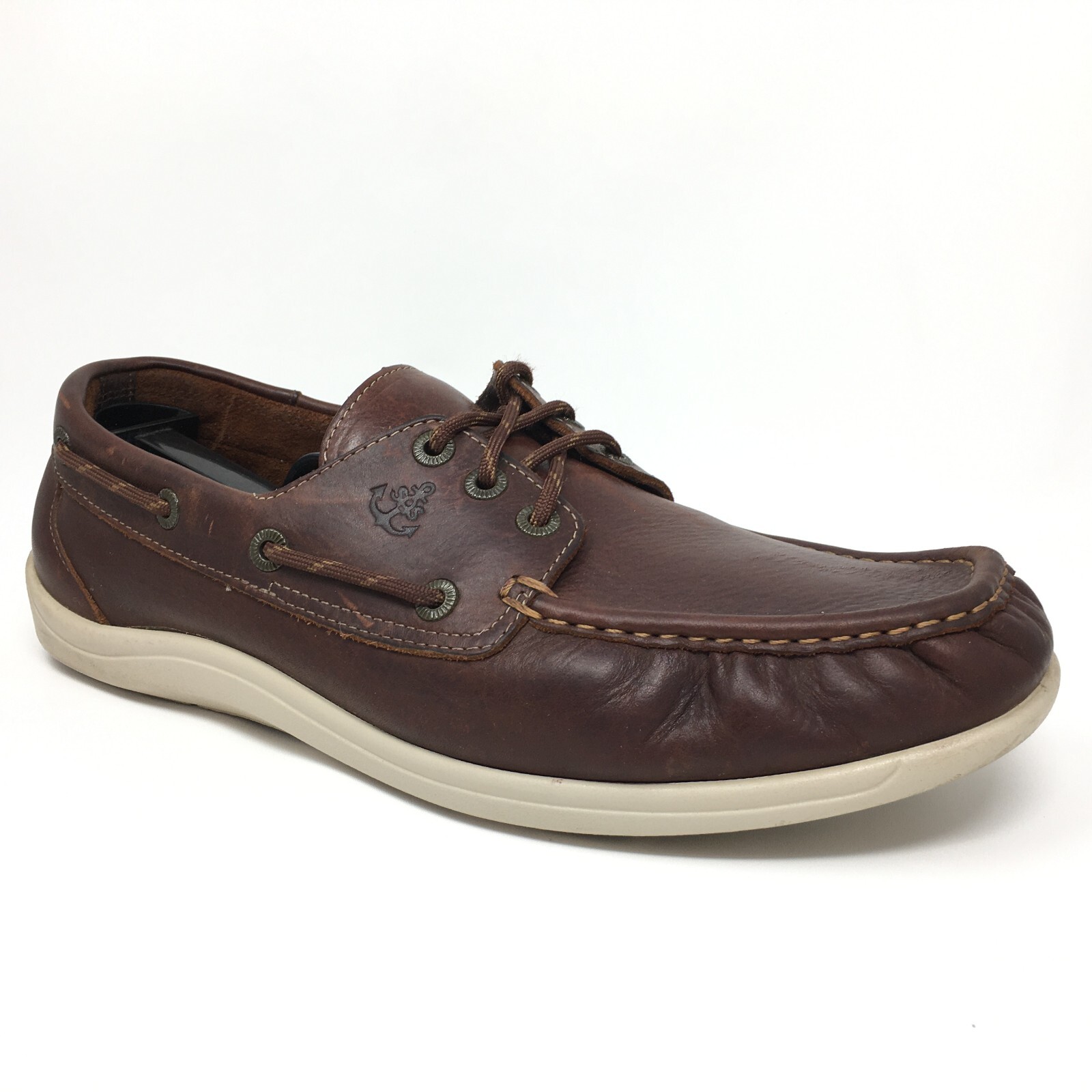 SAS Decksider Boat Shoes Sneakers Mens Size 12 Brown Leather