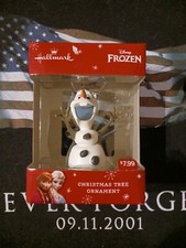 Disney Frozen Olaf Hallmark Christmas Ornament Skating Snowman 2015 NEW