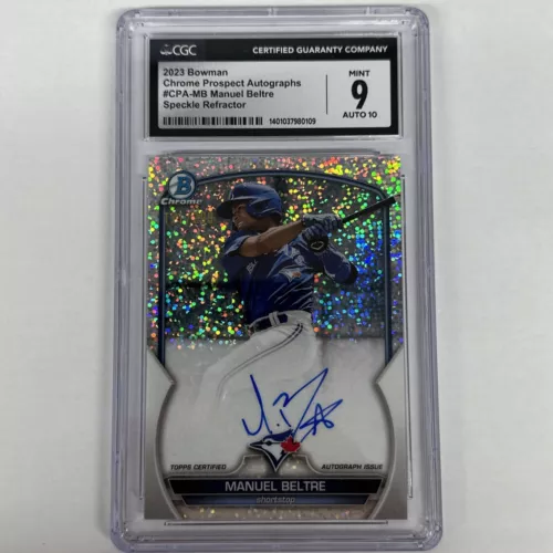 2023 Bowman Chrome Prospect Auto Speckle #CPA-MB Manuel Beltre /299 - Blue Jays