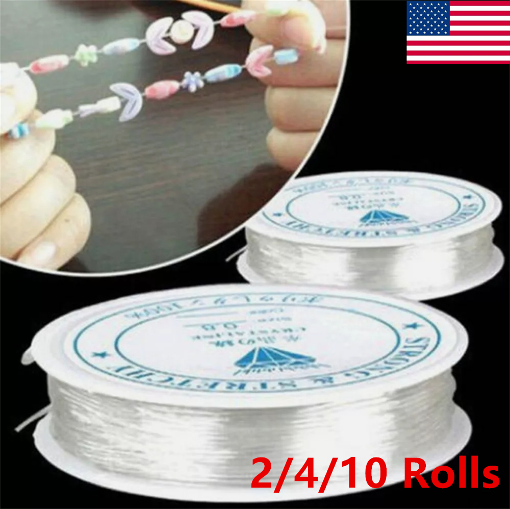 2-10 Roll Clear Nylon Fishing Wire Non Stretch Beading Cord Invisible 0.6-1mm US