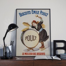Vintage French Biscuits Emile Poult Poster Print Poster Picture A3 A4