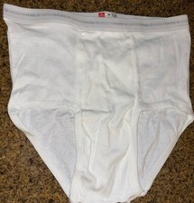 Vintage 1990  s USA New Hanes Men's classic White Briefs Red Label Sz 38