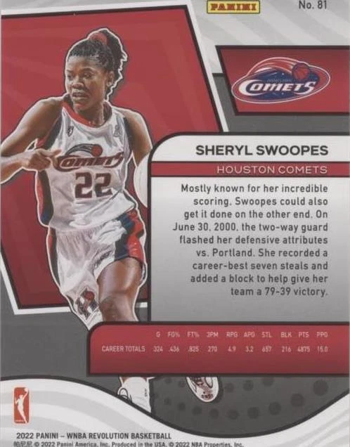 2022 Panini Revolution WNBA - Sheryl Swoopes #81