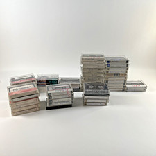 Lot of 44 Pre-Recorded Used Cassette Tapes, Maxell, Fuji, TDK, etc, 90-Minute