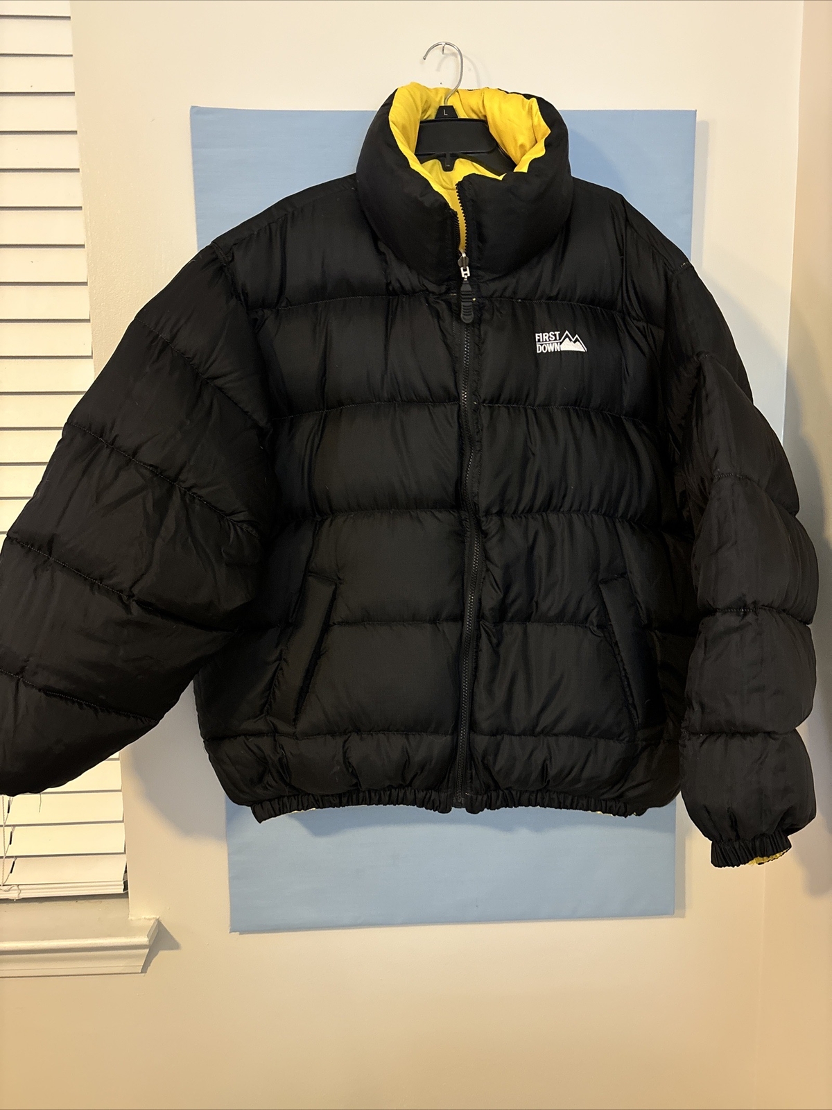 First down reversible men’s down jacket yellow/bl… - image 10