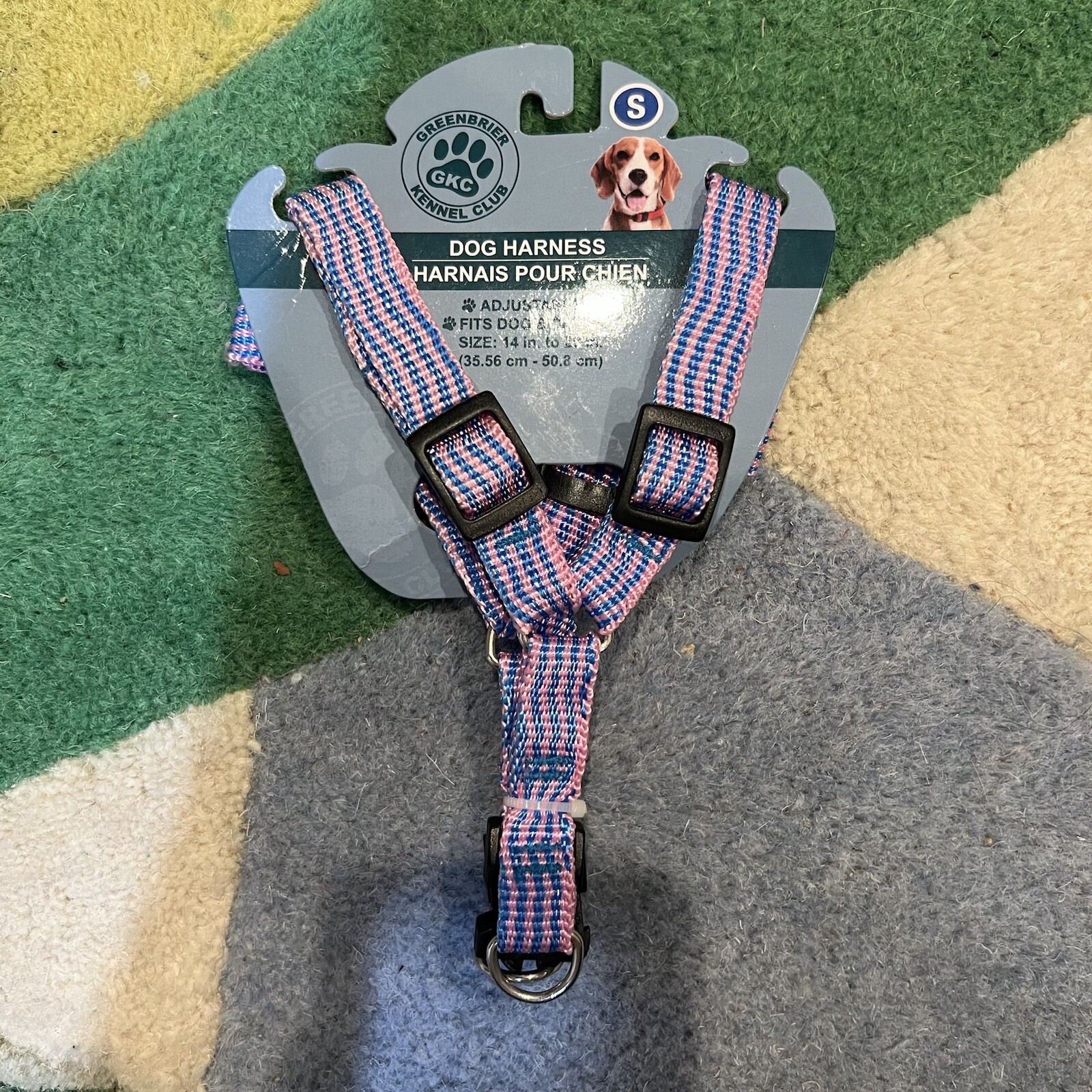 Greenbrier Kennel Club Blue Adjustable Nylon Dog Harness Size S Fits