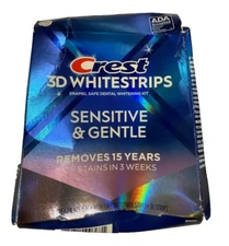 Crest 3D Whitestrips Sensitive And Gentle Teeth Whitener Strips Damaged Box NEW