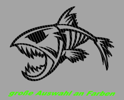 FISCH SKELETT 25cm Aufkleber Oil Slick Auto Sticker Angler FishBone Haken angeln