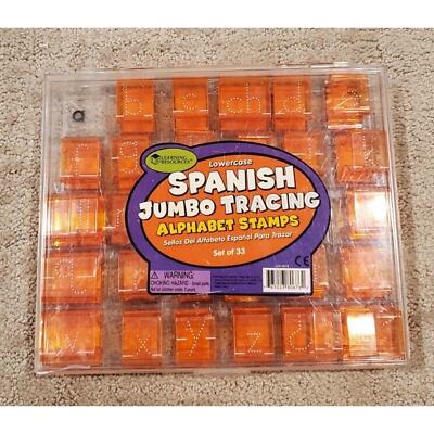 Learning Resources Lowercase Spanish Jumbo Tracing Alphabet Stamps In Case