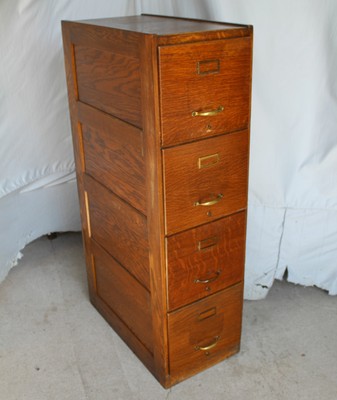 Antique Oak File Or Filing Cabinet Original Finish Office Furniture Ebay