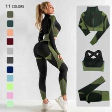 Seamless Yoga Sets Sport Gym Suits Wear Running Clothes Fitness Suit Long Sleeve