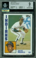 1984 TOPPS LOA # 48 JULIO FRANCO UNISSUED PROOF BGS 9 MAC FINEST $350.00 CARD *