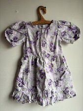 Janie and Jack Girls Purple Floral Frilly Dress Flowers Ruffles Size 6 Easter