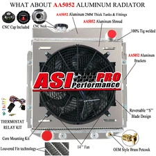 3 Row Radiator+Shroud Fan Kit for Ford 1964-66 Mustang/ 60-65 Falcon 5.0L V8 Gas