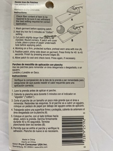 Parches Dritz 55240-1D, planchado, denim, negro, 5 x 5 pulgadas (2 unidades) - Imagen 4 de 4