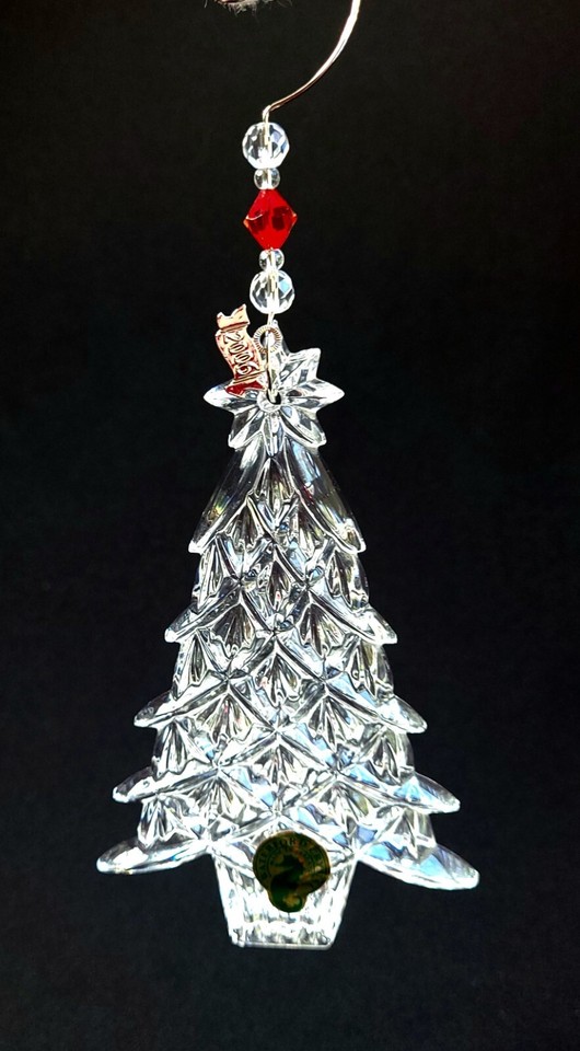 Waterford Crystal Ornament 2006 Christmas Tree, Wire & Bead Hanger, W