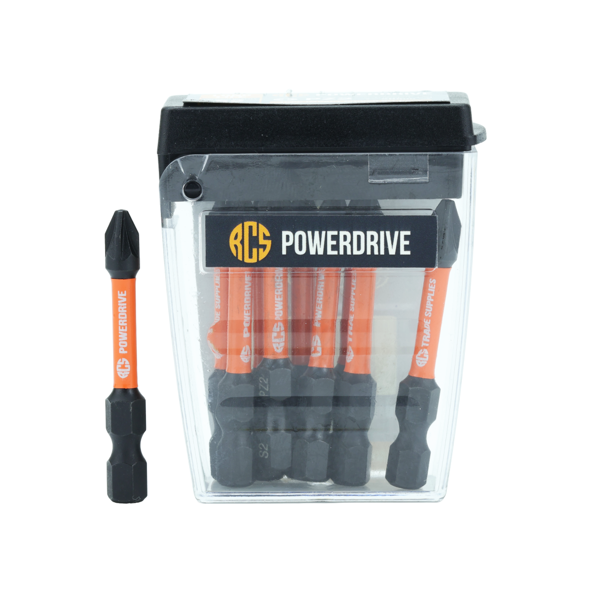 RCS PowerDrive PZ2 50mm Impact Driver Bits - 10pc Tub