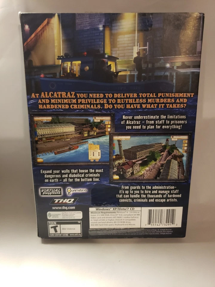 PRISON ALCATRAZ- TYCOON PC VIDEO GAME, (PC 2010), BN, SEALED - Image 2 of 2