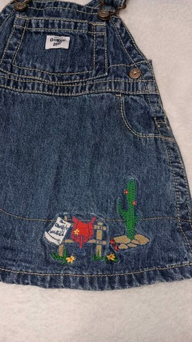 Oshkosh Vintage 6-9 Months Vestbak Denim Cowboy Western Embroidery Jumper D2 - Picture 2 of 7
