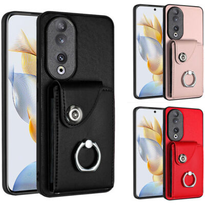 Leather Ring Card Slot Phone Case For Huawei Honor X50i X7A X8A 90 Magic 5 lite