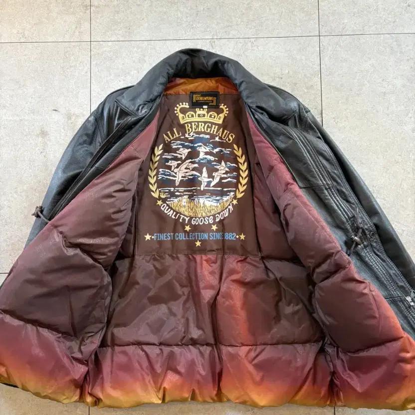 Gos Down Leather Jacket with Inner Padding - image 3