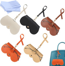 Soft Leather Sunglasses Bag, Portable Leather Glasses Case Holder Sunglasses Pou