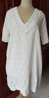 Robe bohème blanche coton – type broderie anglaise – col V – été – T42/44