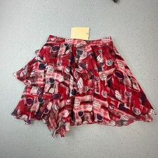 Vintage Galliano Skirt 40 Small Red Ruffle Ittierre Italian Designer Y2K John