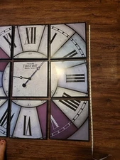 Firstime 9 Piece Wall Clock 3-4 Feet Purple, Blue White