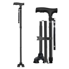 Walking Cane For Men Women Foldable Adjustable Free Standing Pivot Tip Senior