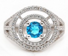 2CT Blue Topaz Topaz 925 Sterling Silver Ring Sz 7 UB2-5