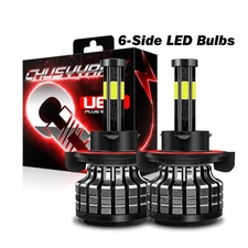 Pair H13 9008 LED Bulbs High Low Beam 6000K 100W Conversion Kits Bright White