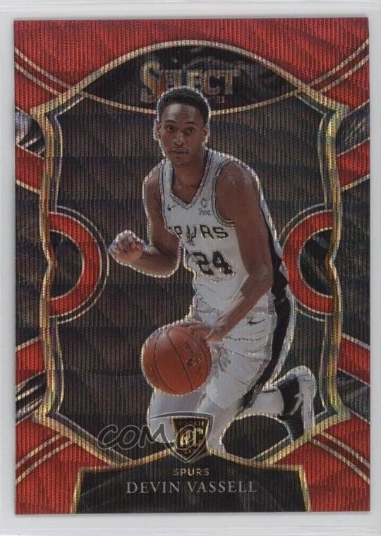 2020-21 Panini Select Concourse Red Wave Prizm Devin Vassell #71 18ms