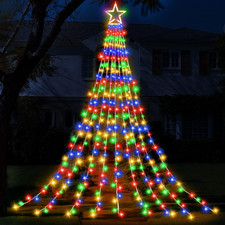 Christmas Decorations Star String Lights, 320 Leds Outdoor Waterfall Tree Lights