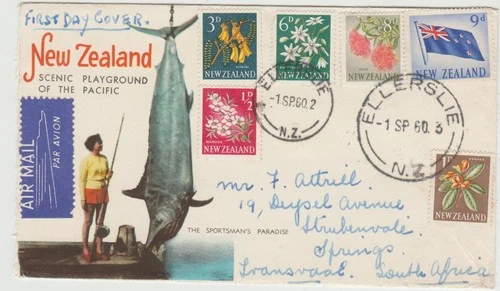 New Zealand 1960  FDC  Definitives issue    good condition