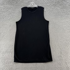 Eileen Fisher Dress XL Black Jersey Sleeveless Tank Knee Length Relaxed Layering